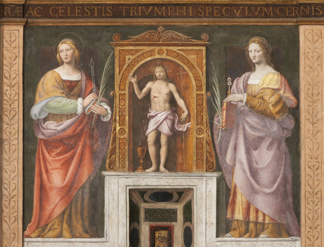 Saint Apollonia and Saint Lucy (detail) by Bernardino Luini