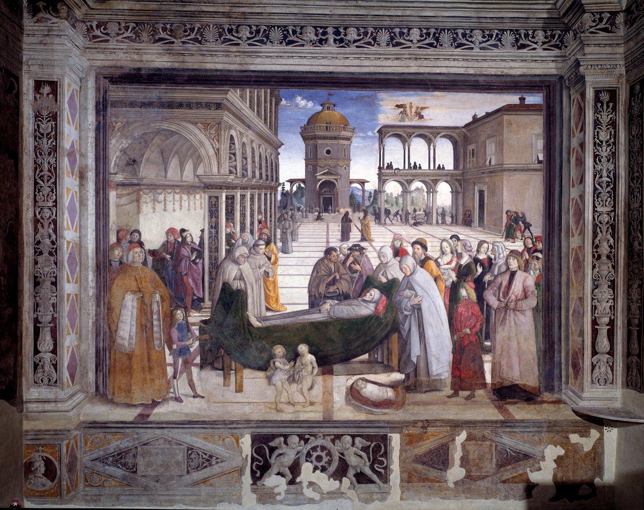 Story of Saint Bernardin, the Death of the Saint by Bernardino di Betto Pinturicchio