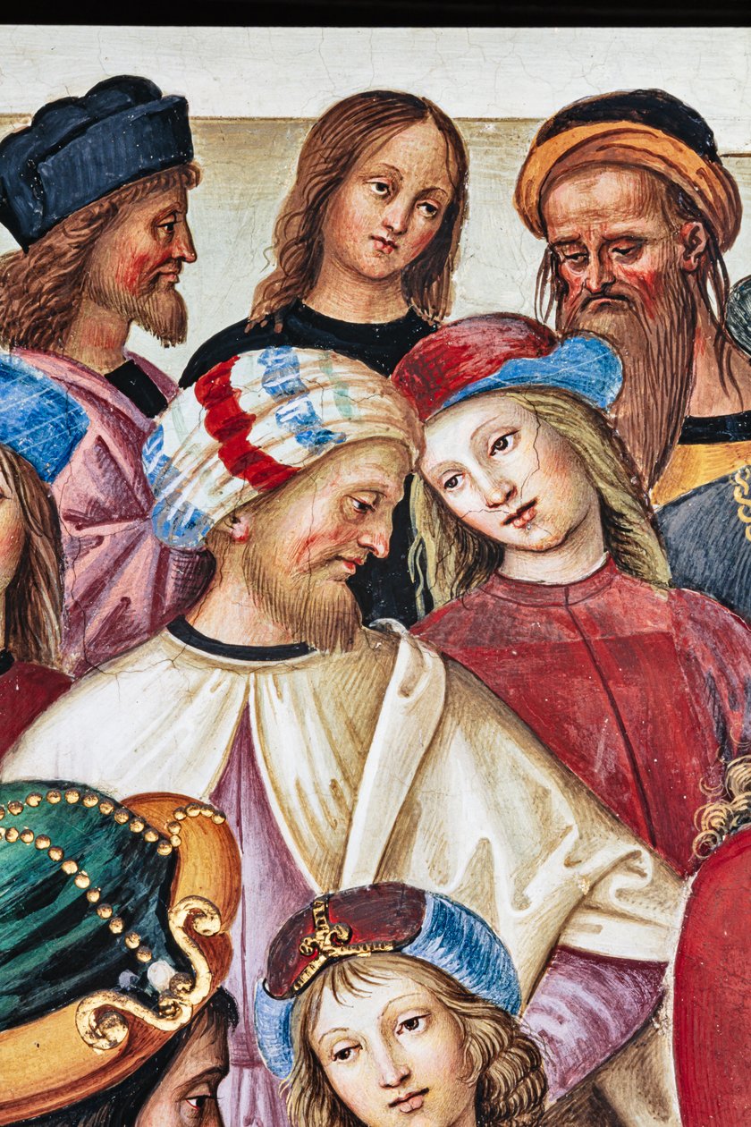 The Piccolomini Library, North East Wall: Aeneas Sylvius Delivers an Oration Before King James I of Scotland, Winter 1435 by Bernardino di Betto Pinturicchio