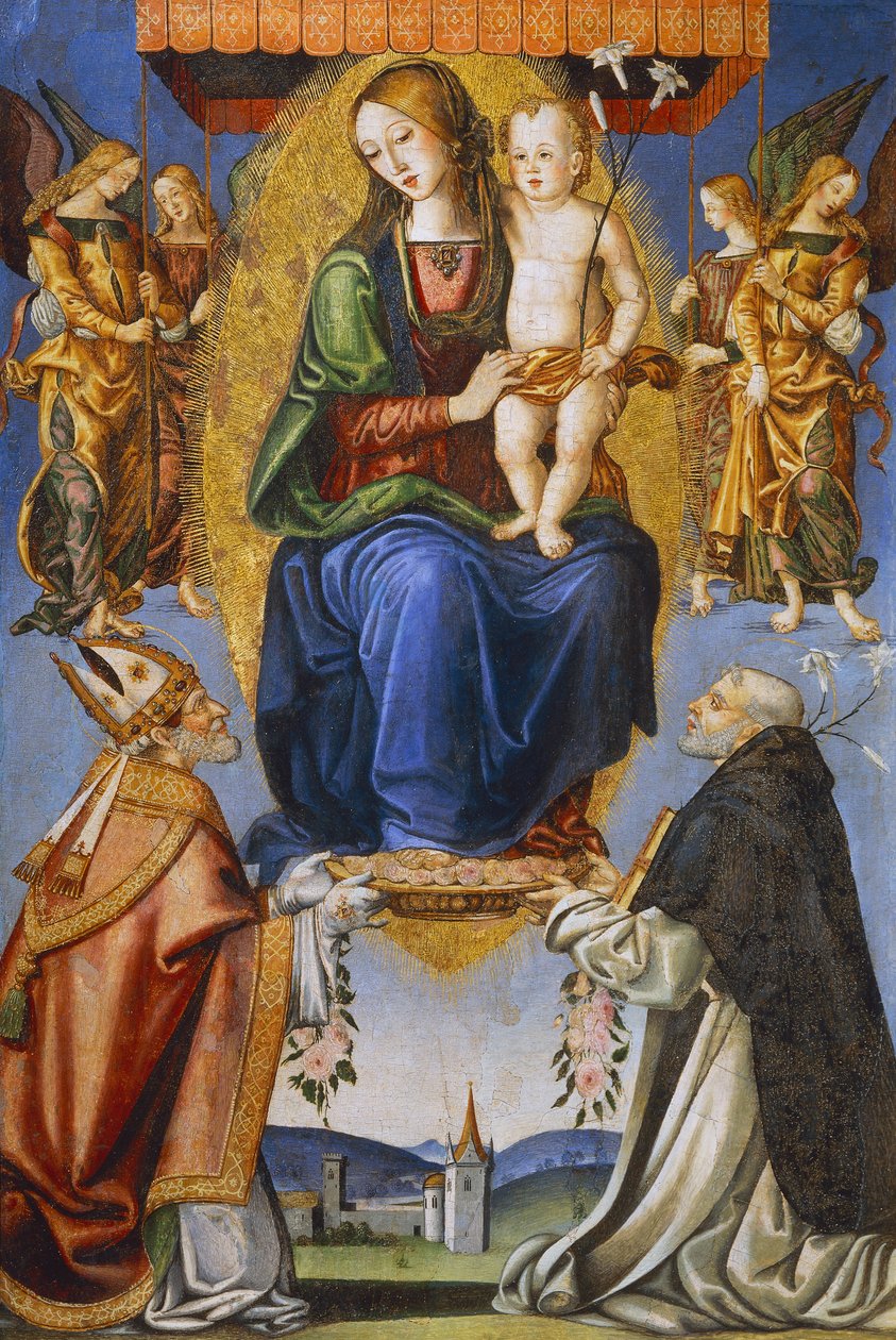 Madonna and Child with St Severino and Dominic by Bernardino di Mariotto