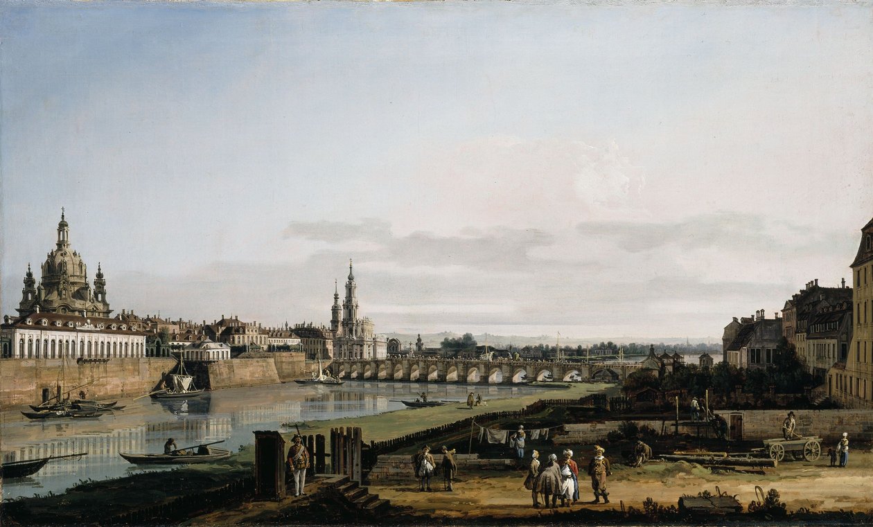 Dresden from the Right Bank of the Elbe with the Augustus Bridge by Bernardo Bellotto