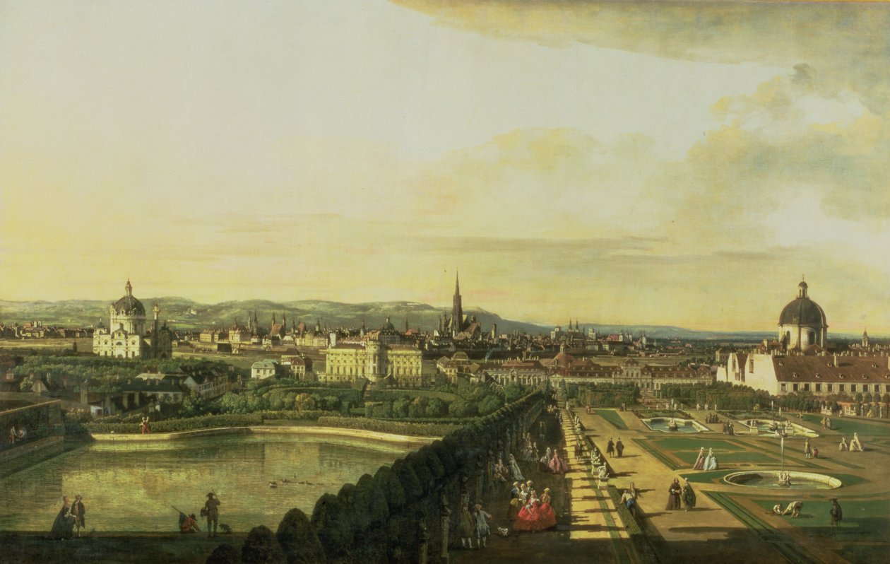 The Belvedere from Gesehen, Vienna by Bernardo Bellotto