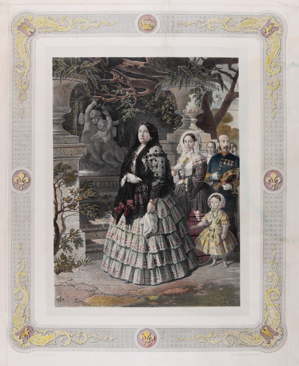 Her Majesty the Queen Isabel II and Her August Daughter Her Most Serene Highness the Princess of Asturias by Bernardo Blanco y Pérez