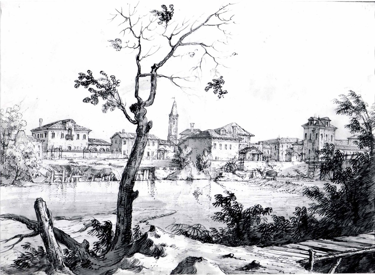 A Village on the Brenta by Bernardo Bellotto