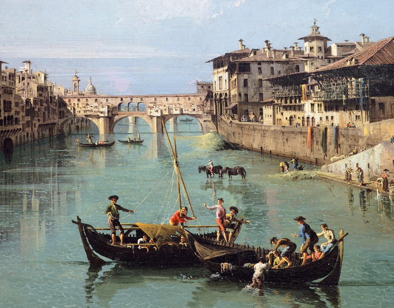 Arno River and Ponte Vecchio in Florence by Bernardo Bellotto