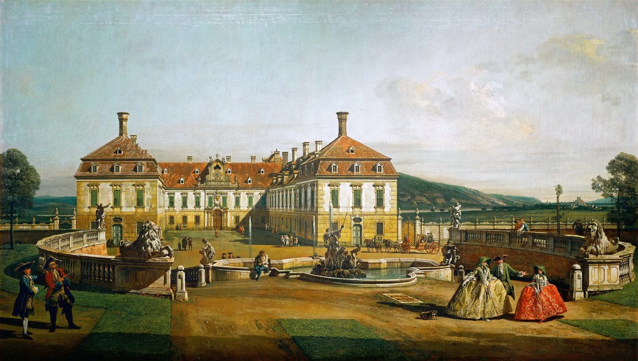 The Imperial Pleasure Palace Schloss Hof, Courtyard Side by Bernardo Bellotto