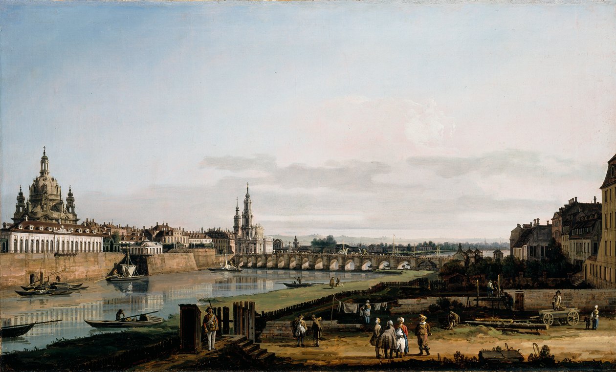 Dresden from the Right Bank of the Elbe, above the Augustus Bridge by Bernardo Bellotto