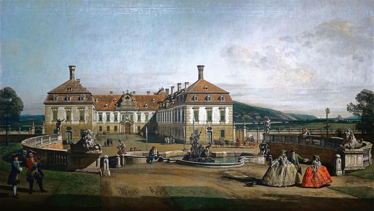 The Imperial Pleasure Palace Schloss Hof, Ehrenhof Side by Bernardo Bellotto