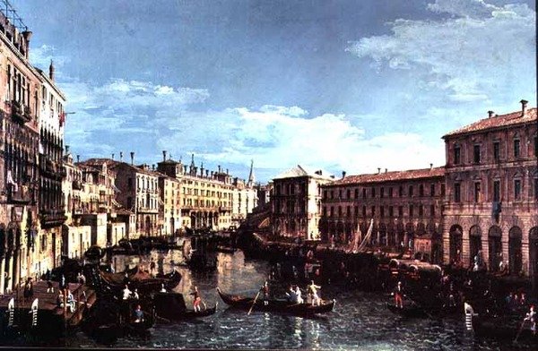 Grand Canal, Venice, Looking South to the Rialto Bridge by Bernardo Bellotto