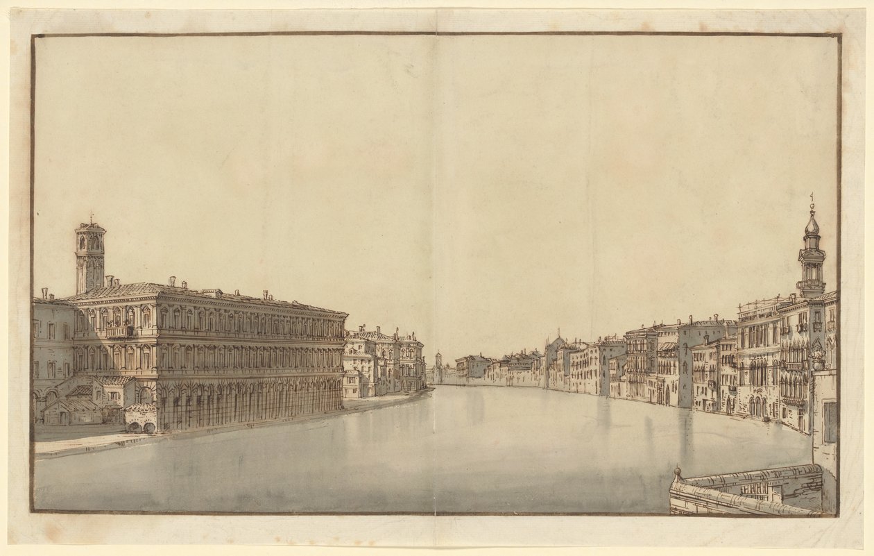 The Grand Canal, with the Fabbriche Nuove on the Left and Campanile of Santi Apostoli on the Right by Bernardo Bellotto