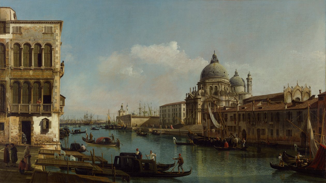 View of the Grand Canal: Santa Maria della Salute and the Dogana from Campo Santa Maria Zobenigo, c.1743 by Bernardo Bellotto