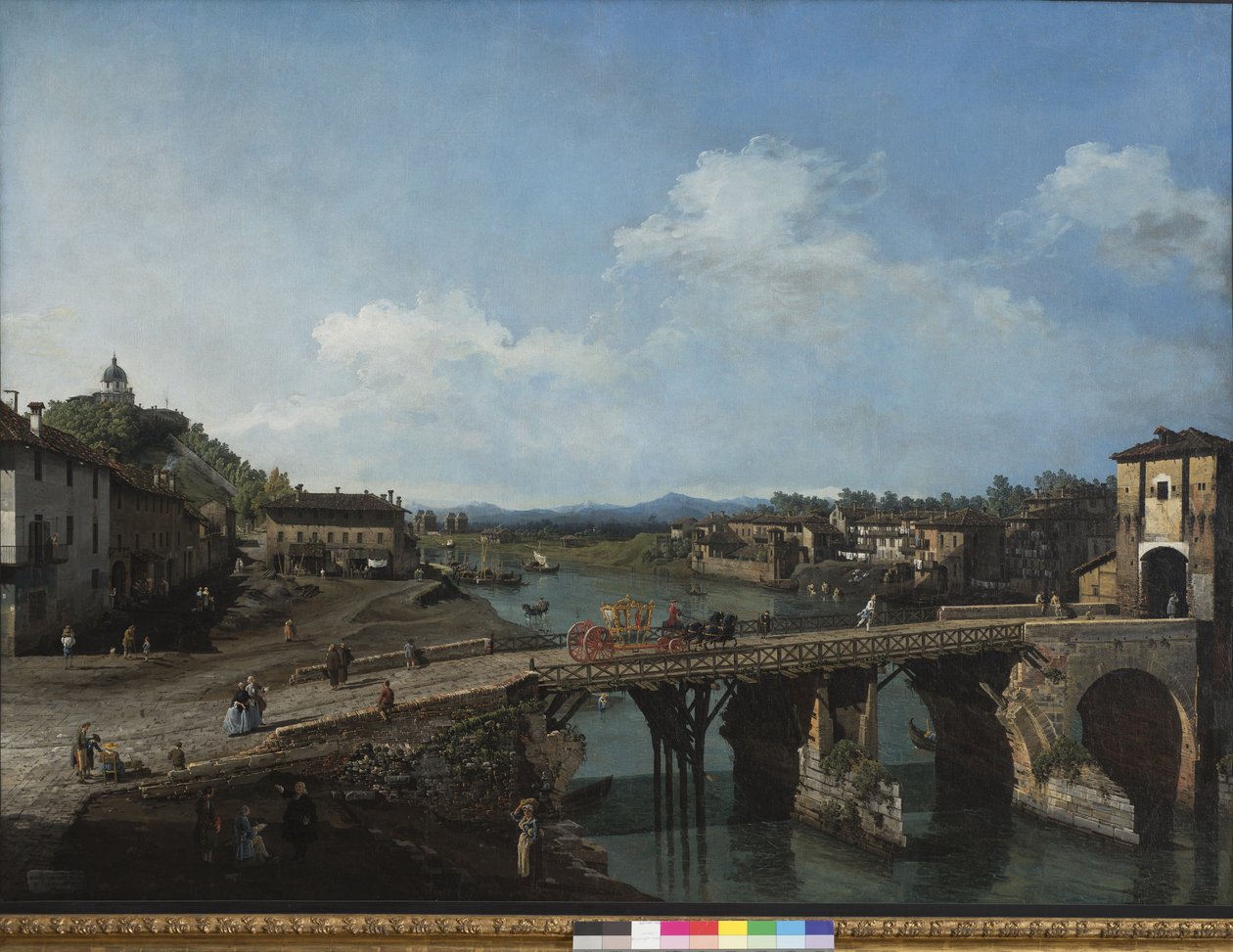 View of the Ancient Bridge over the Po in Turin by Bernardo Bellotto