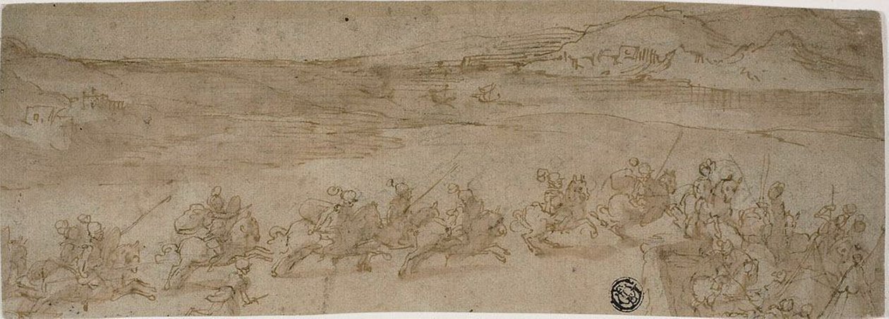 Horsemen on the Shore by Bernardo Castello