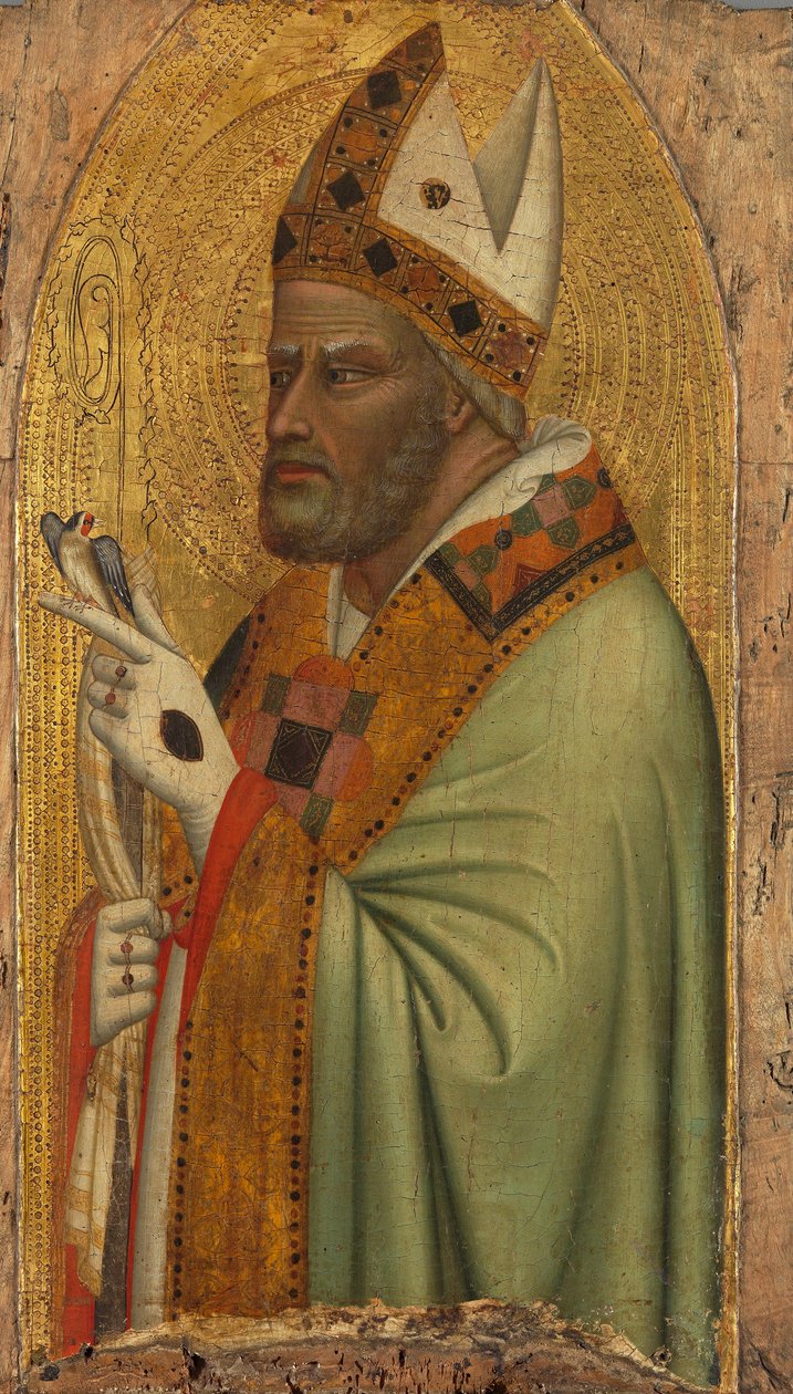 Saint Bishop with a Goldfinch by Bernardo Daddi
