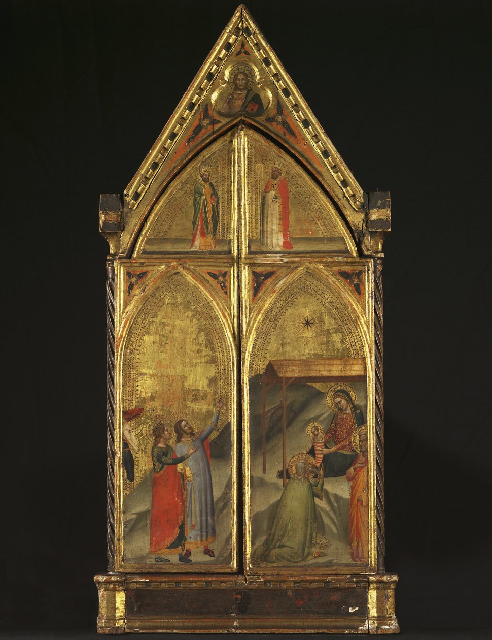 Triptych - The Virgin and Child Enthroned with Saints by Bernardo Daddi