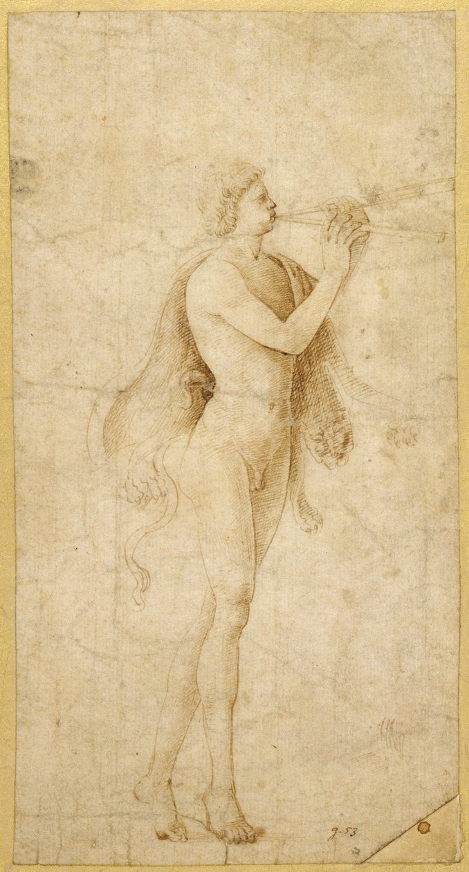 A Satyr Playing an Aulos by Bernardo Parentino