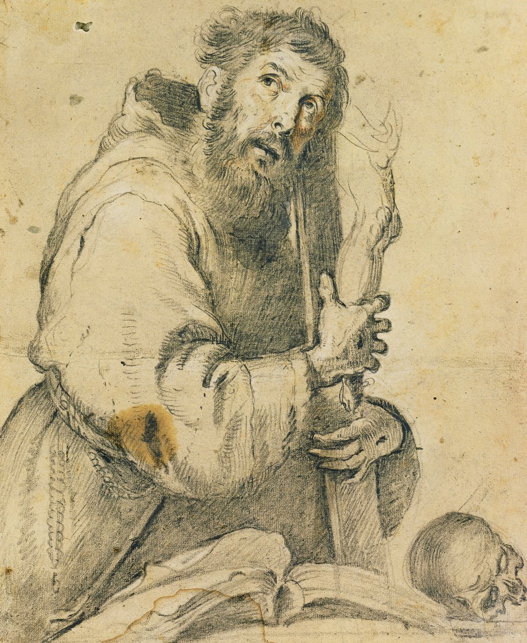 Saint Francis Holding a Crucifix in His Arms by Bernardo Strozzi