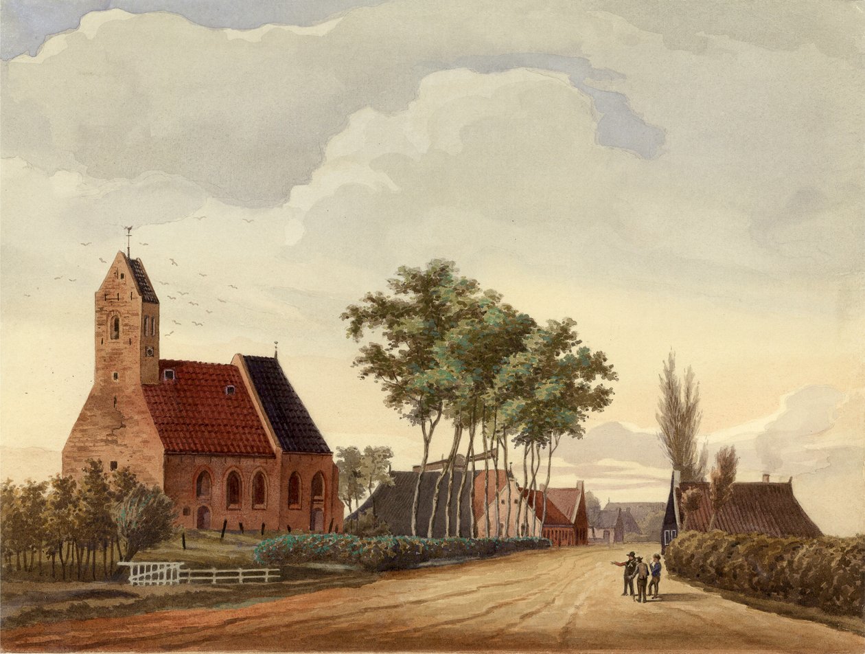 Lutjegast with Church by Bernardus Bueninck