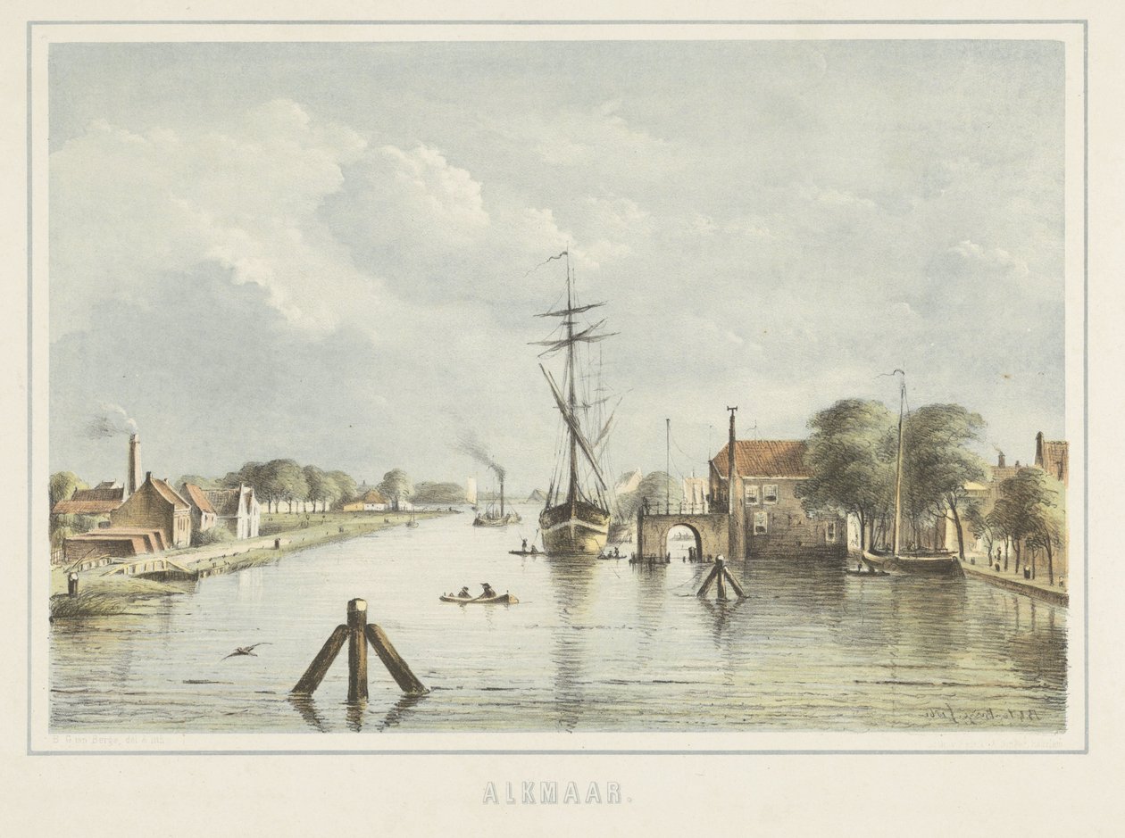 View of Alkmaar from the Bierkade by Bernardus Gerardus ten Berge