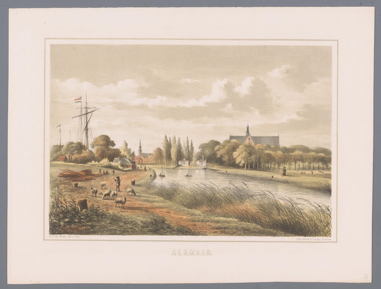 Cityscape of Alkmaar by Bernardus Gerardus ten Berge