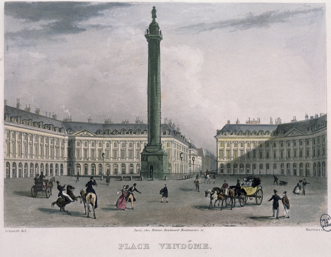 Place Vendome, 1832 by Bernhard Schmidt