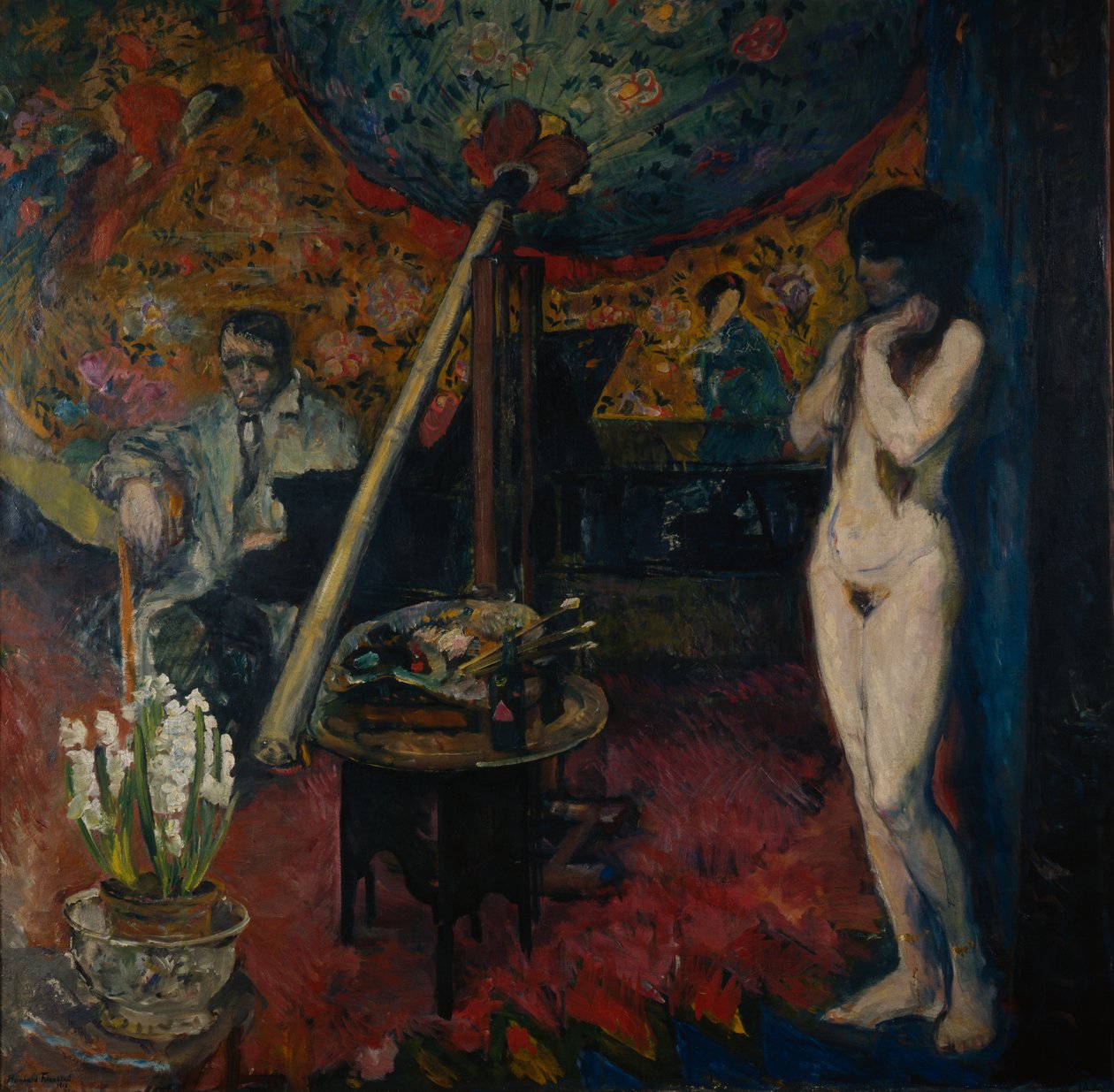 Self Portrait in the Studio by Bernhard Dorotheus Folkestad