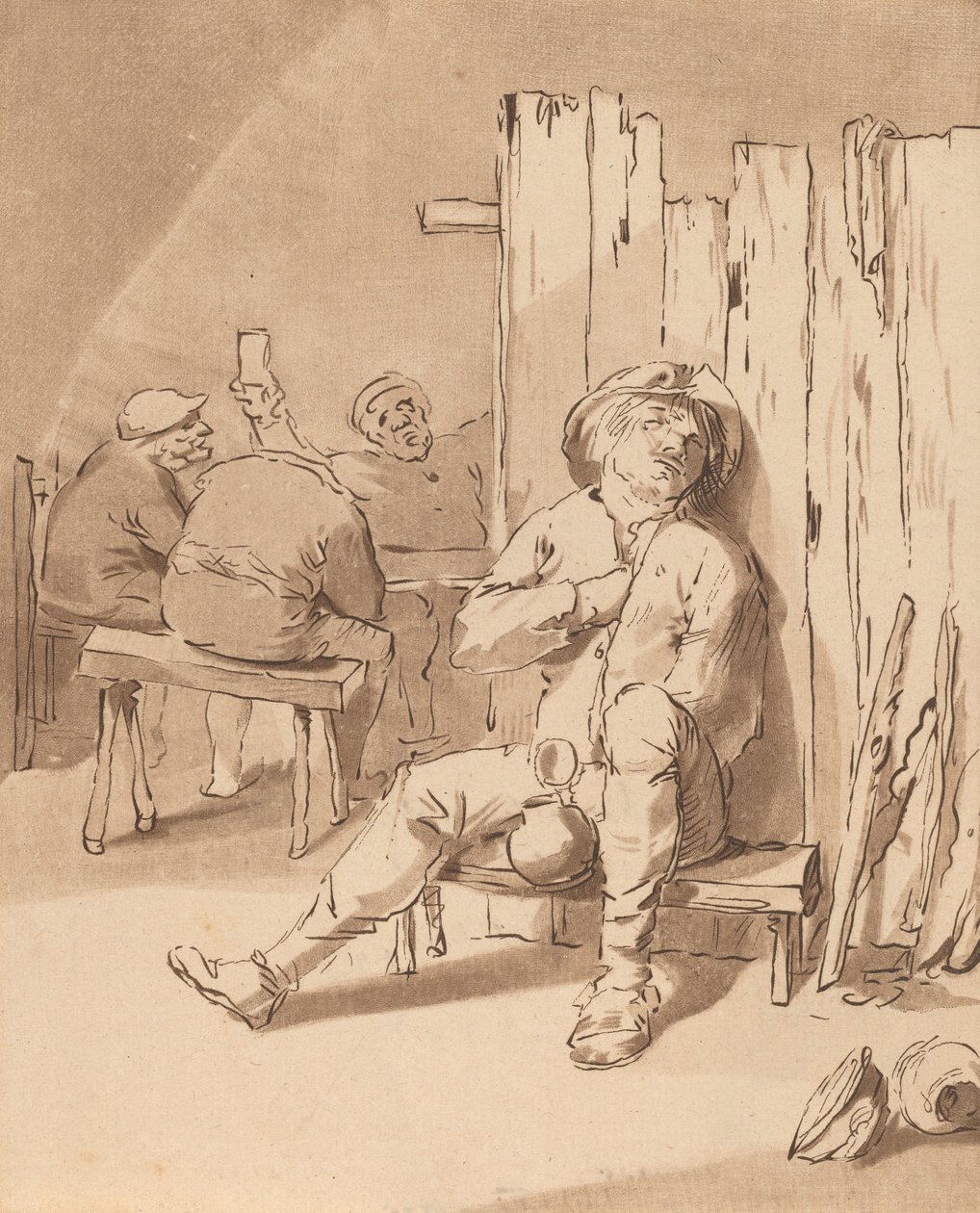 Drunken Peasant at an Inn, 1775 by Bernhard Schreuder