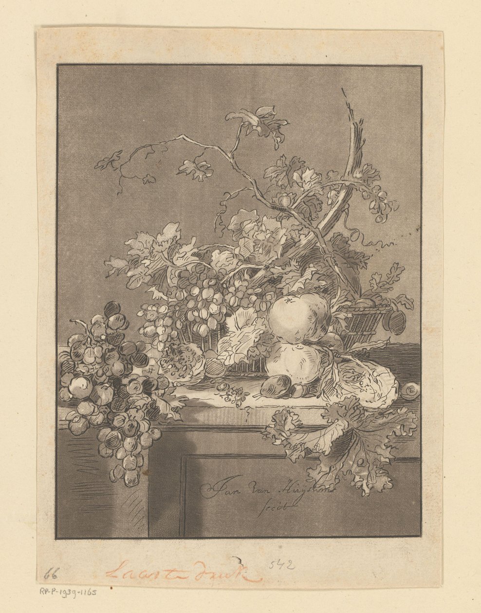 Basket with Fruits by Bernhard Schreuder
