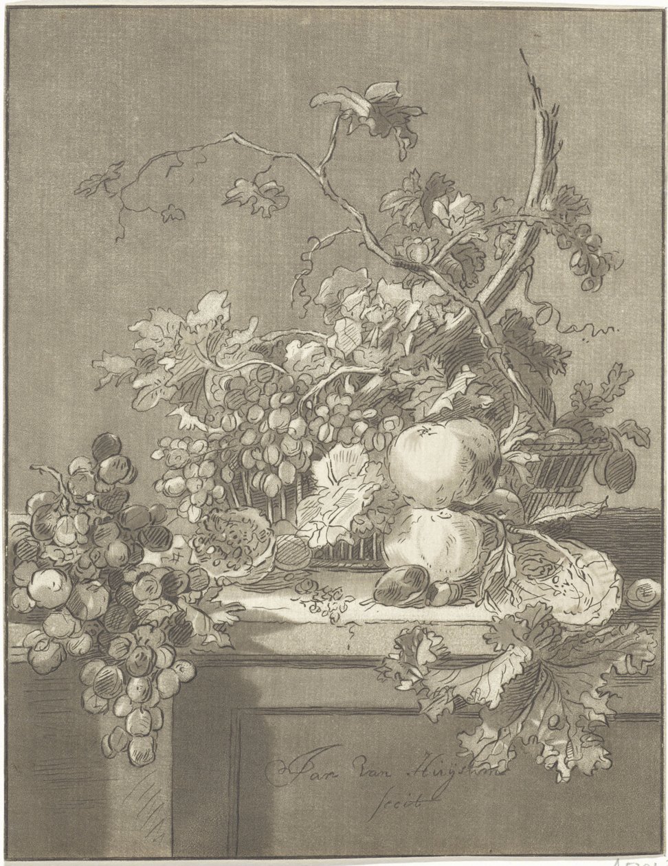 Basket with Fruits by Bernhard Schreuder