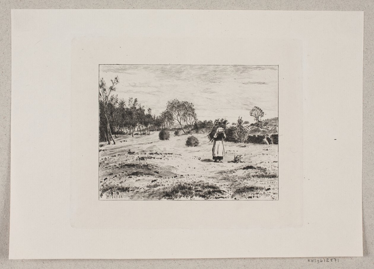 Landscape with a Woman Carrying Brushwood by Bernhard Ulrik Middelboe