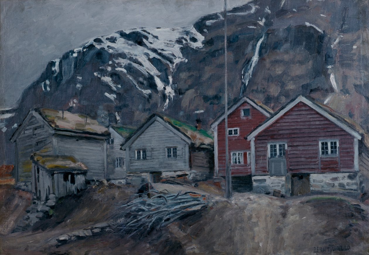 Old Houses in Hyen by Bernt Wilhelm Tunold