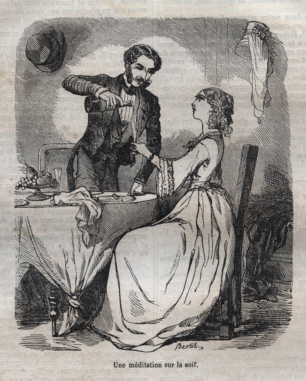 Meditation on thirst - engraving in 