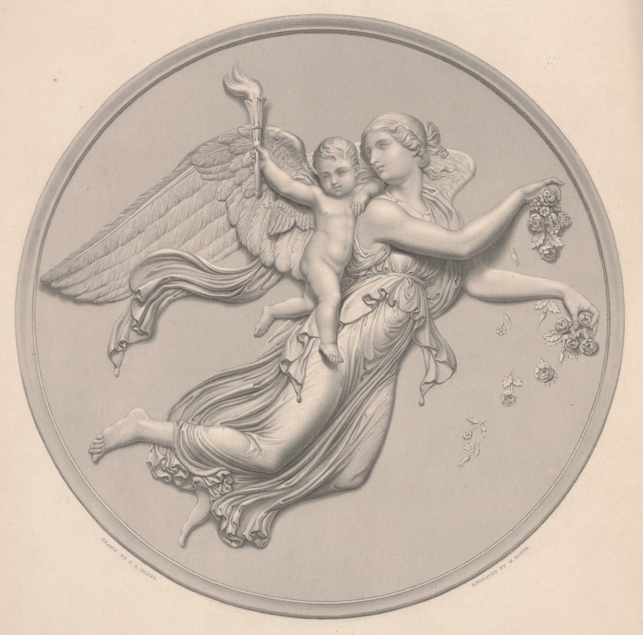 Morning, drawn by F. R. Roffe, engraved by William Callio Roffe, mid-19th century by Bertel (after) Thorvaldsen