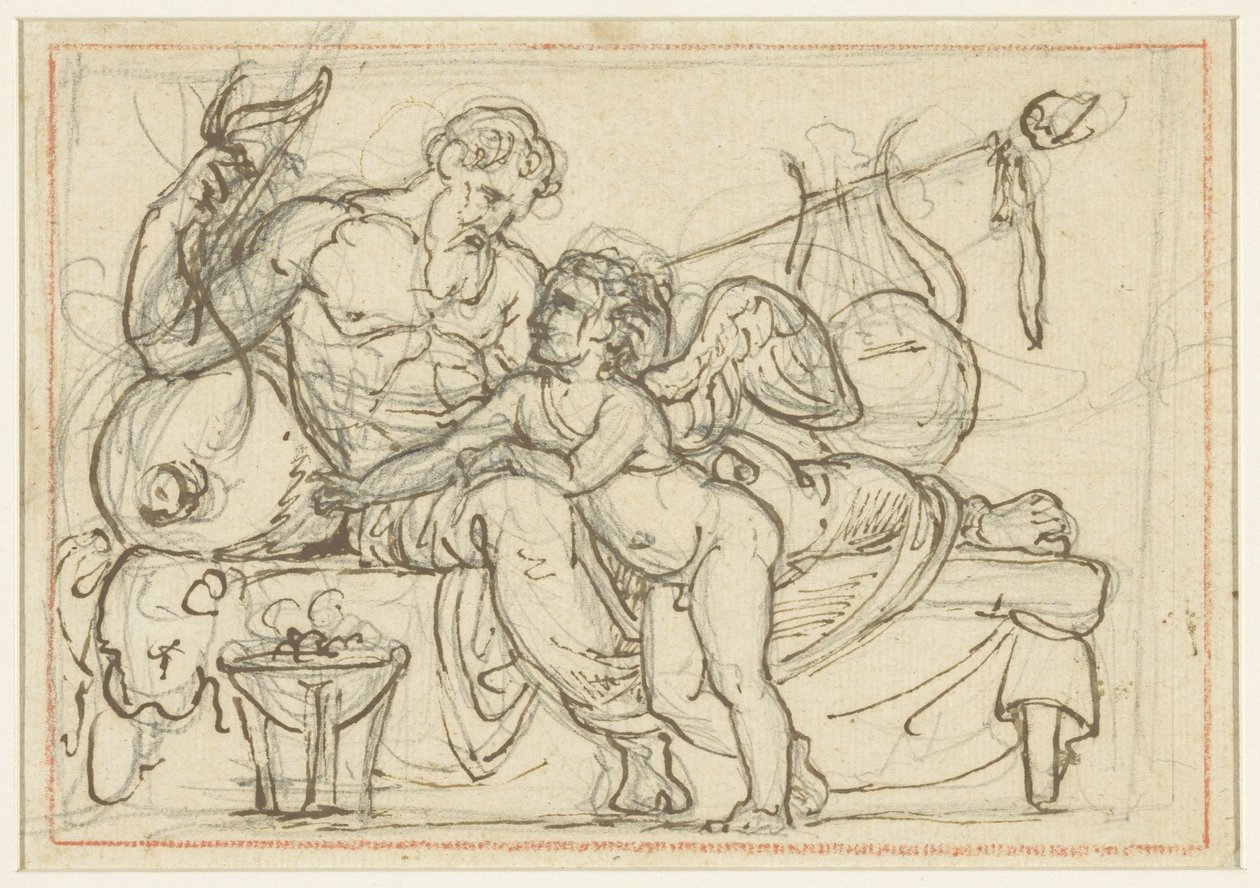 Design for a Relief with Amor and a Reclining Figure of Anacreon by Bertel Thorvaldsen
