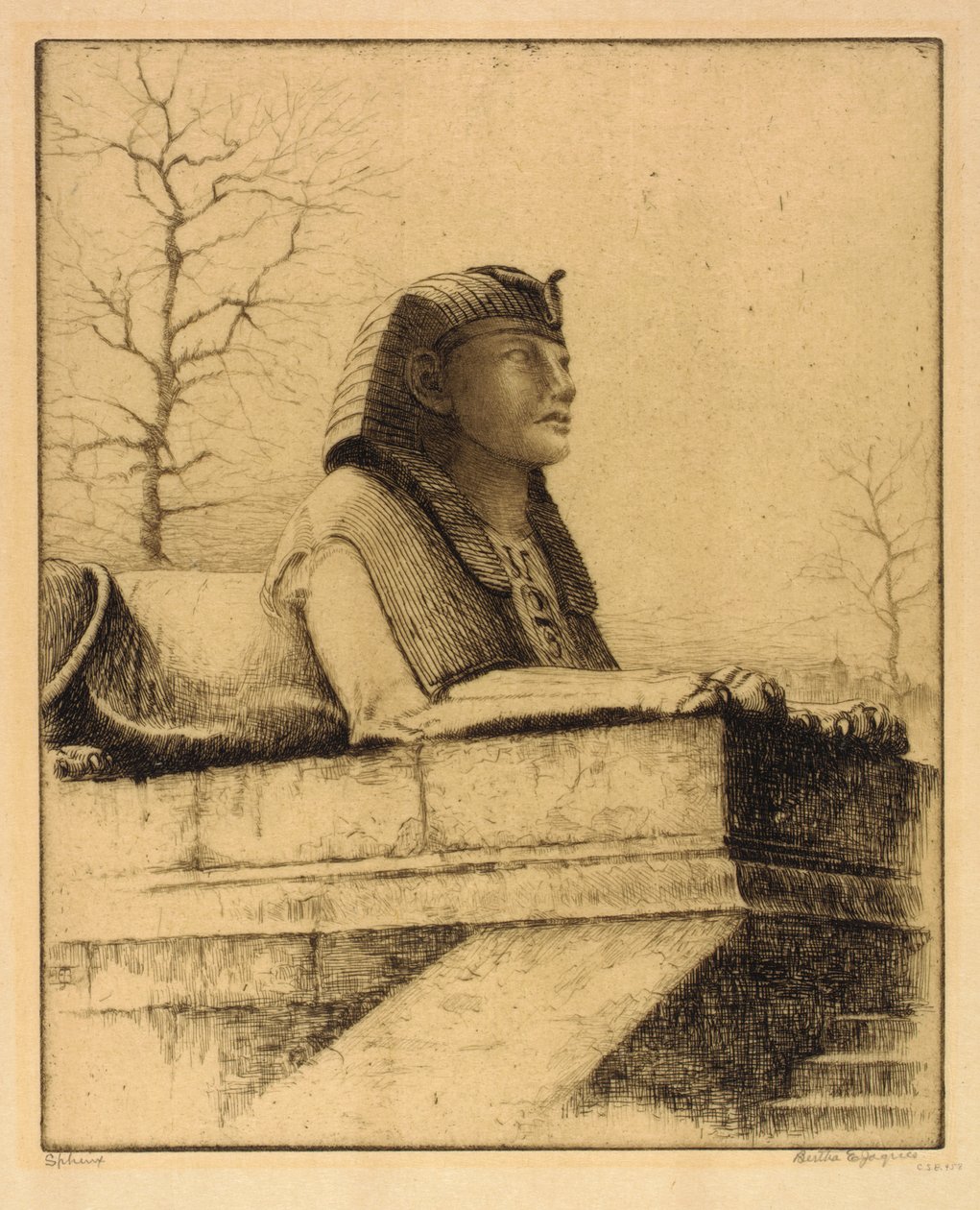 Sphinx, Thames, London by Bertha E. Jaques
