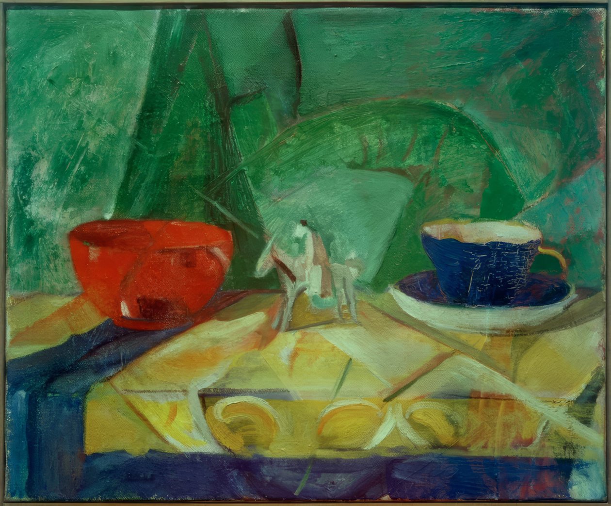 Still Life with Blue Cup and Red Bowl by Bertha Pauline Marie Marc