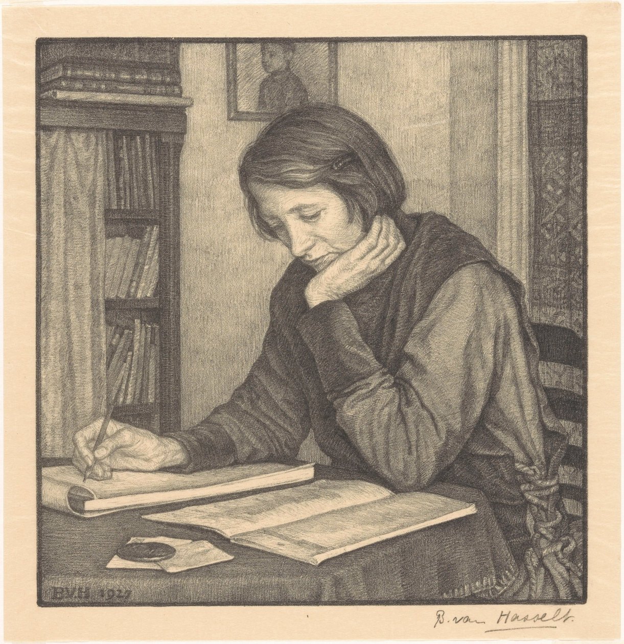 Portrait of Sanne Bruinier by Bertha van Hasselt (signed by artist)