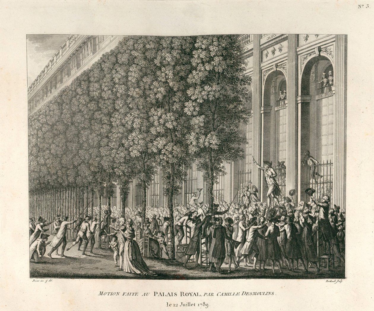 Motion Made at the Palais Royal by Camille Desmoulins on July 12, 1789 by Berthault