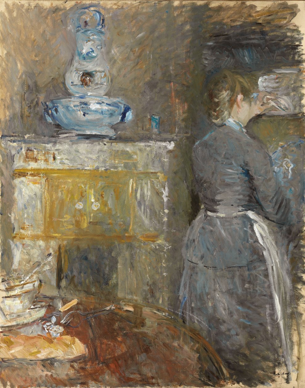 In the Dining Room (1880) by Berthe Morisot