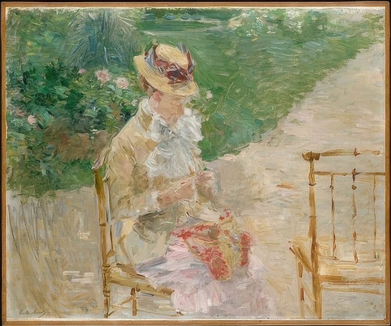 Young Woman Knitting by Berthe Morisot