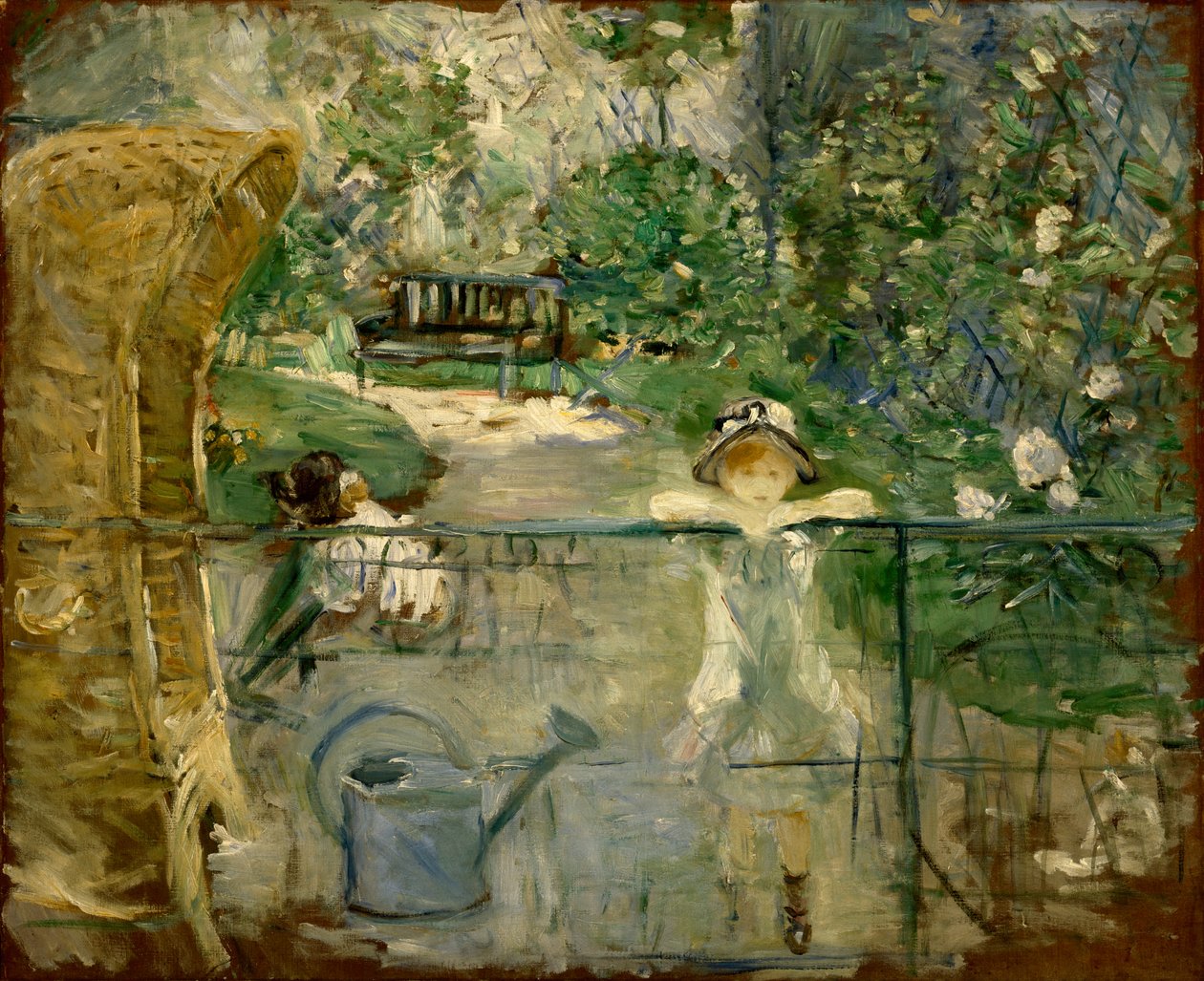 Little Girls in the Garden or, the Basket Chair by Berthe Morisot