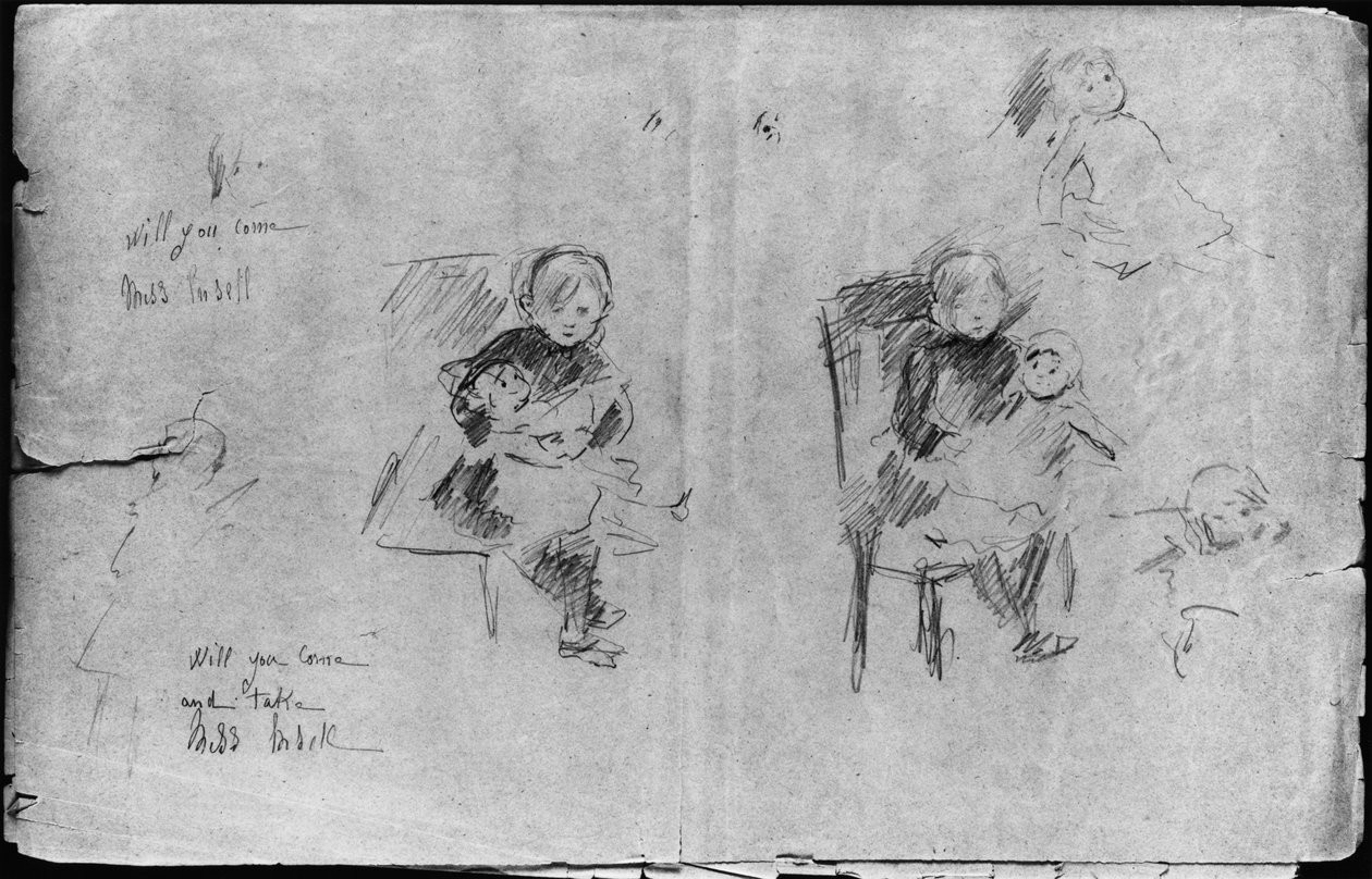 Studies for Little Girl with a Doll, 1884 by Berthe Morisot