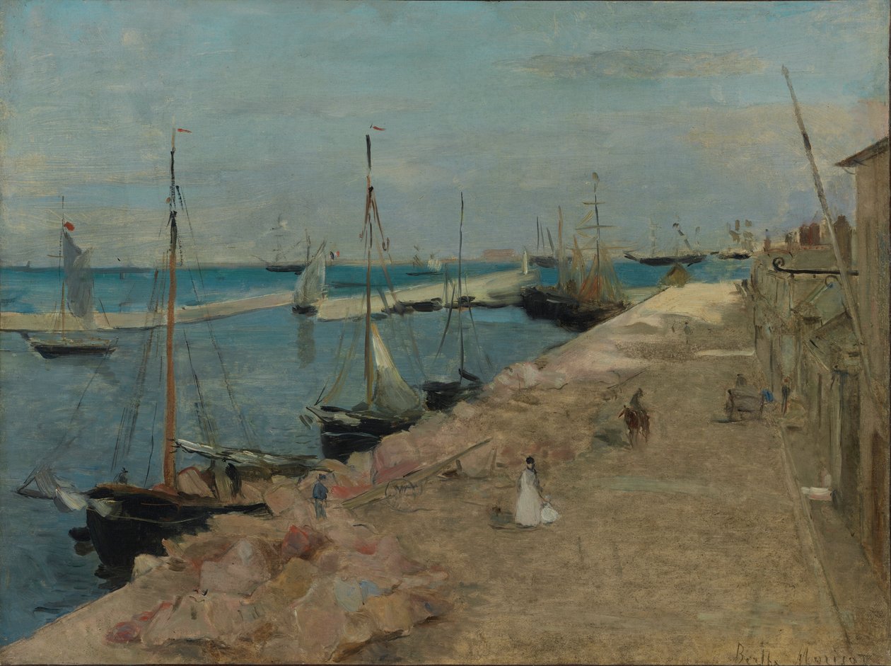 The Harbor at Cherbourg by Berthe Morisot: Fine art print