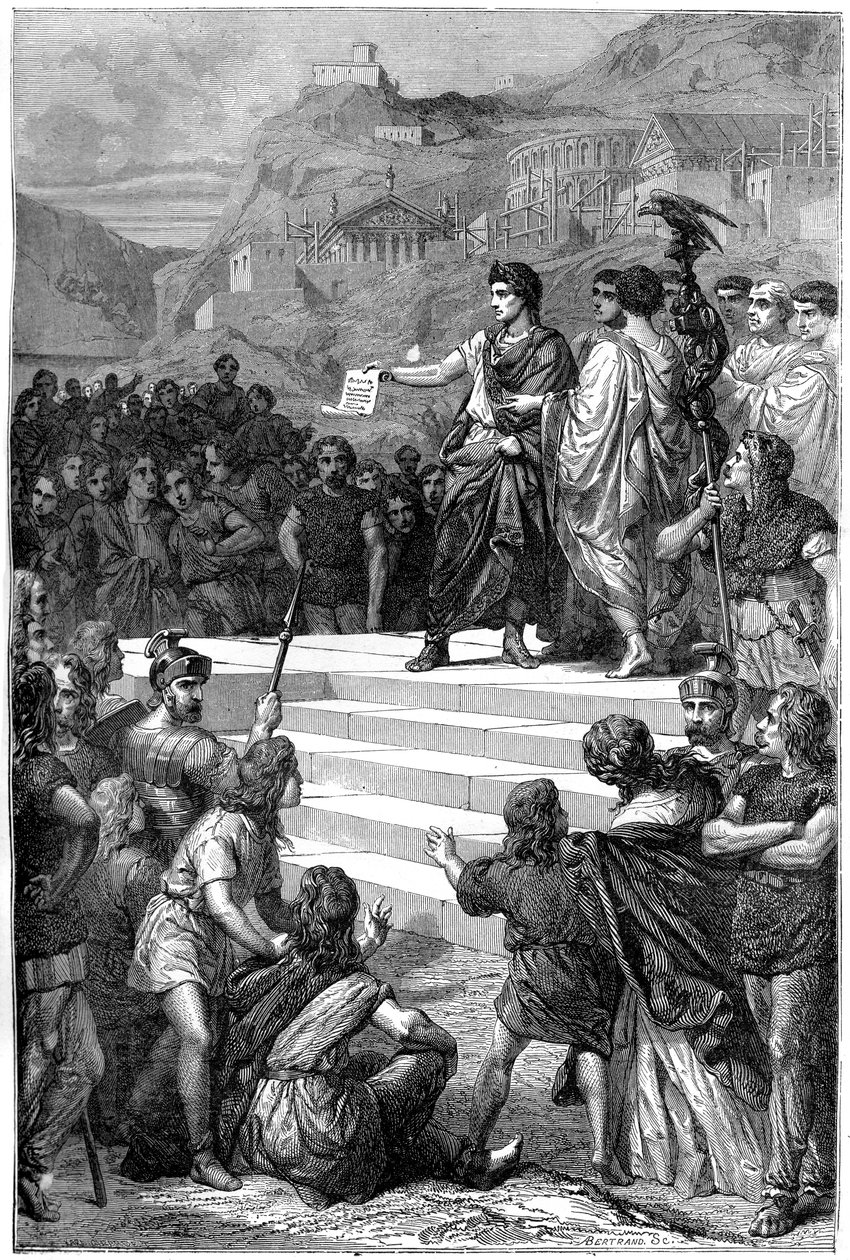 Augustus establishes the centre of government of Gaul in Lyon, 28 BC by Auguste Bertrand