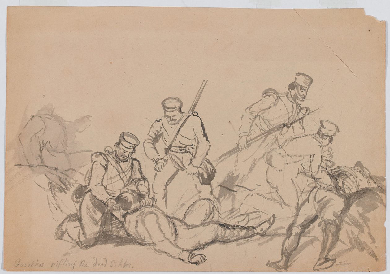 Gurkhas Rifling the Dead Sikhs by Bethune Donald Grant