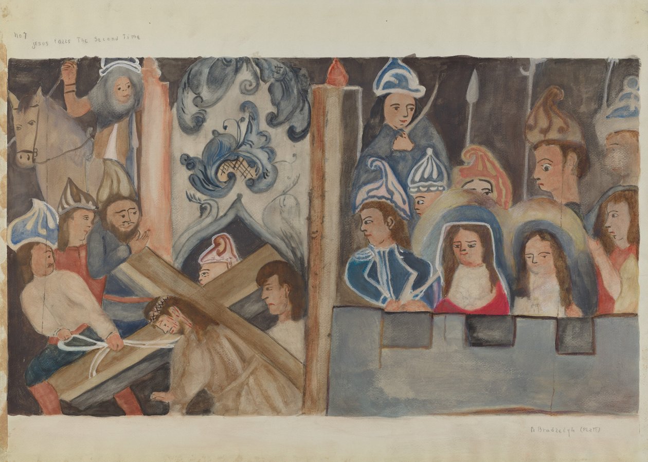 Station of the Cross No. 7: Jesus Falls the Second Time by Beulah Bradleigh