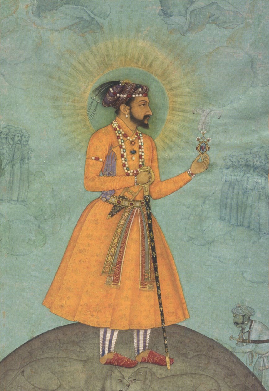 Mughal Emperor Shah Jahan Standing on a Globe by Bichitr