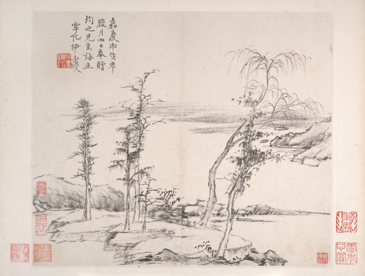 Landscapes, dated 1814 by Bingshou Yi