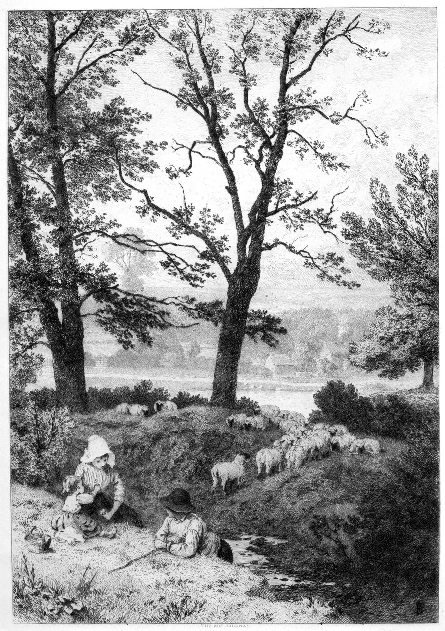 The Little Shepherds, c1930s by Birket Foster