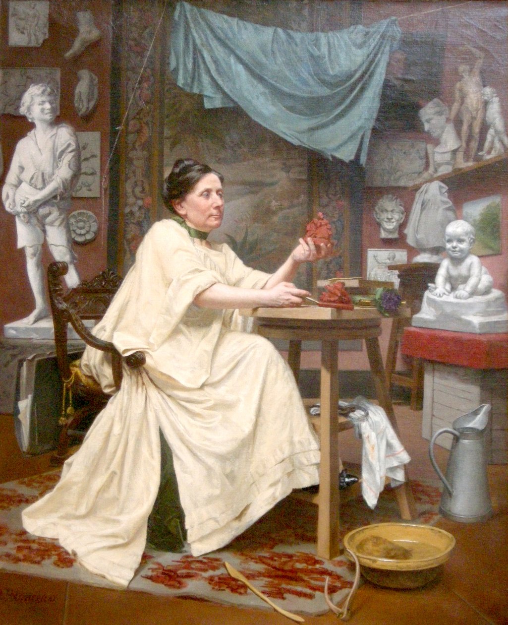 Mlle Moria in her studio by Blanche Polonceau
